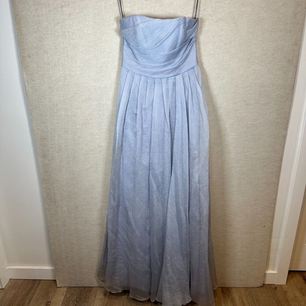 Vera Wang White Womens Size 6 Lavender Strapless Formal Gown